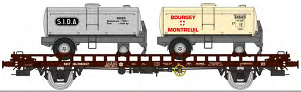 REE Modeles WB-613 - French UFR double transport Era III with screw braking control HRv 598245 brown, black frame + 2 el